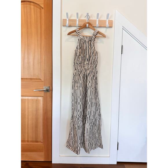 Anthropologie Somerset Black and White Tiered Maxi Halter Sundress Size XS - Picture 4 of 11